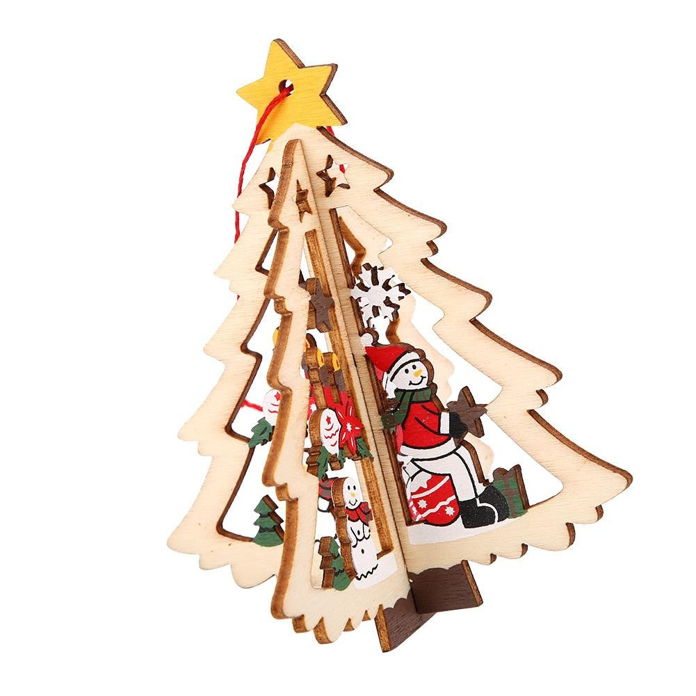Wooden Hanging Ornament Decorative Pendant for Christmas Tree Xmas Festival Room Decoration