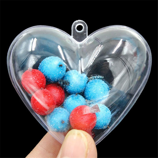 Clear Plastic Round Baubles Hanging Ball Christmas Tree Candy Box Ornament Gifts